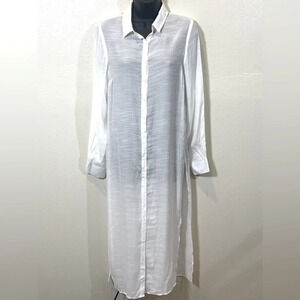 UO Renata Button-Down Midi Tunic Top